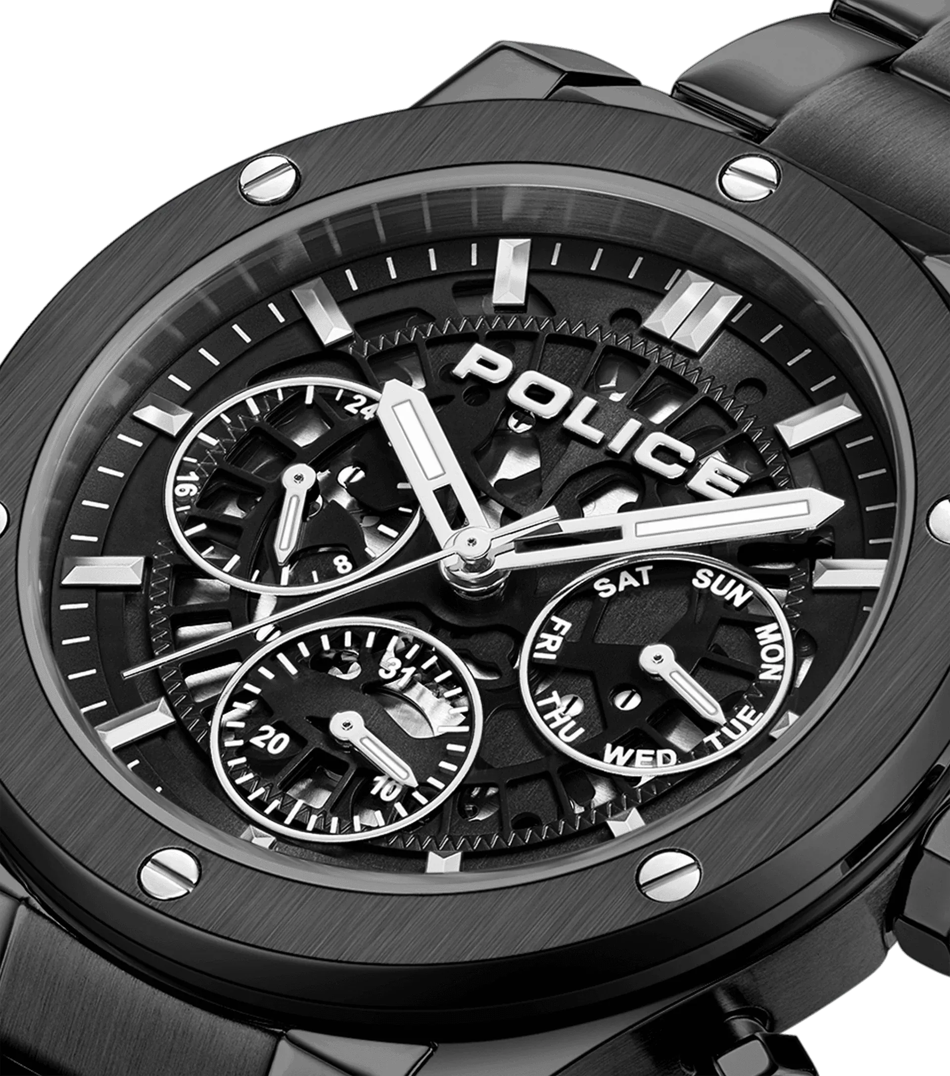 Police Knotty Gents Black Dial Watch