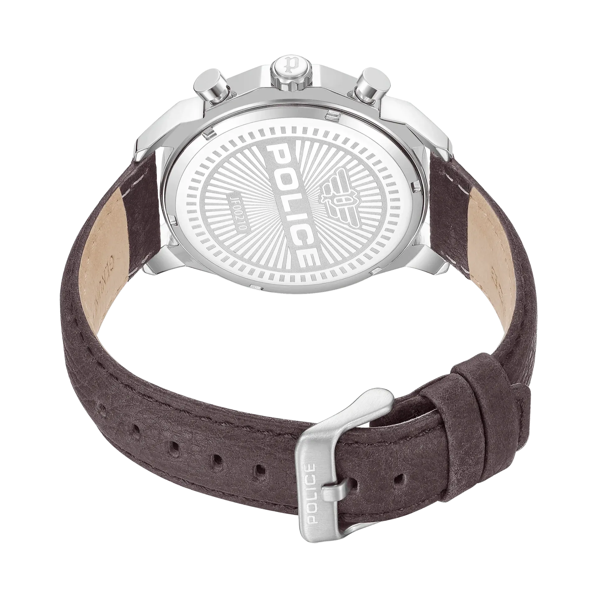 Police Rangy Metaverse Gents Grey Dial Brown Leather Strap Watch