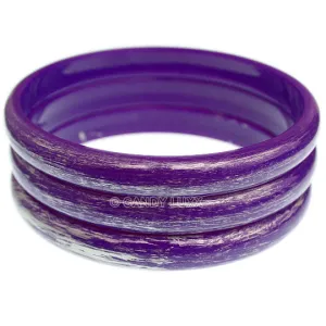 Purple 3-Piece Brush Stacked Bracelets