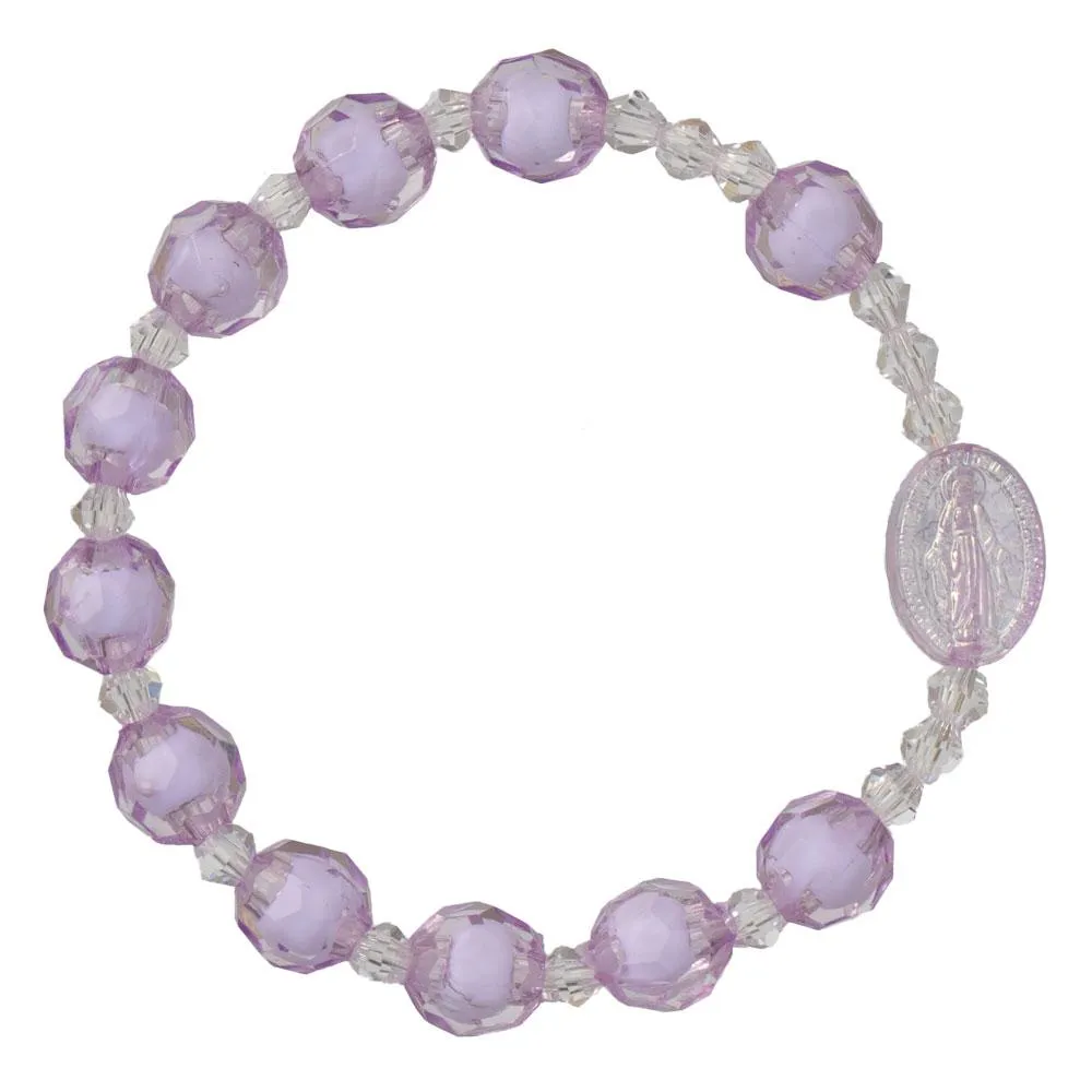 Purple Acrylic Children’s Rosary Bracelet (8mm)