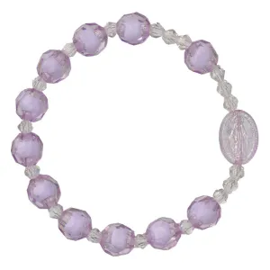 Purple Acrylic Children’s Rosary Bracelet (8mm)