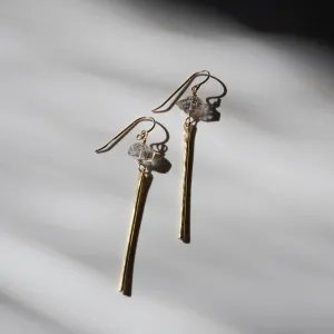 Quartz Gemstone Bar Earrings - Choose Your Metal