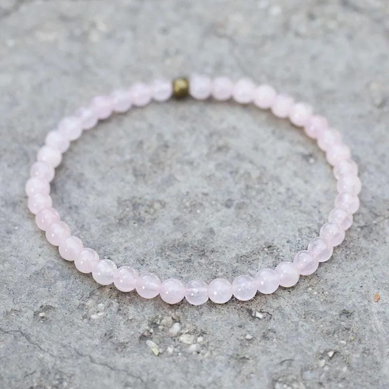 "Love" Rose Quartz Delicate Bracelet