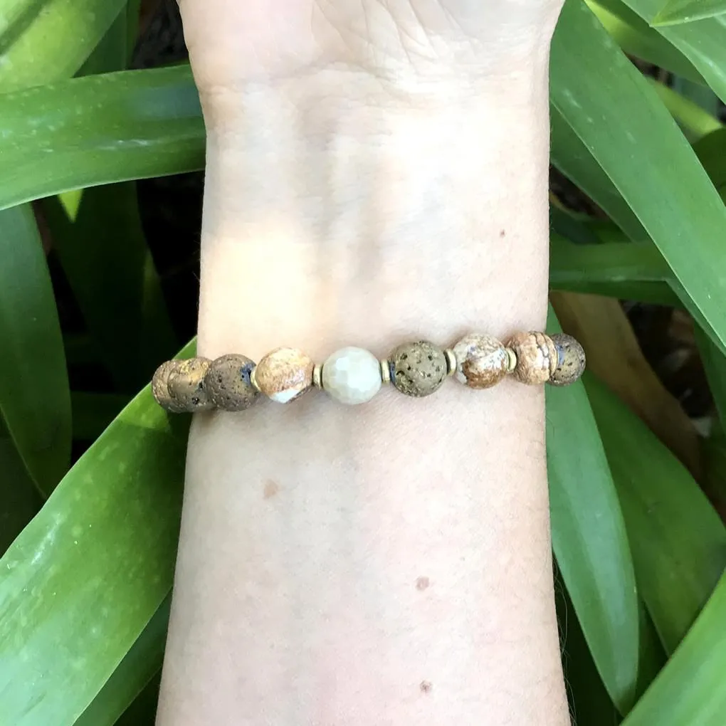 "Protection" Jasper Essential Oil Diffuser Bracelet