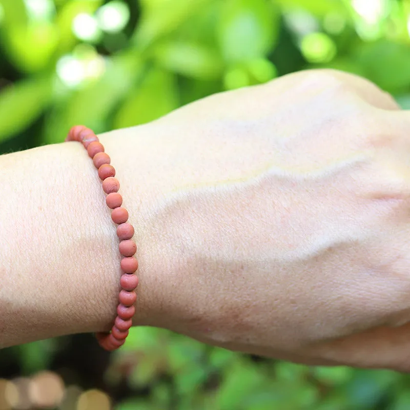 "Survival" Matte Red Jasper Bracelet