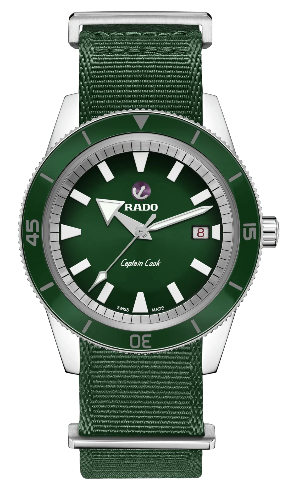 RADO Captain Cook Automatic 42mm Green Dial Travel Set Men's Watch R32505318