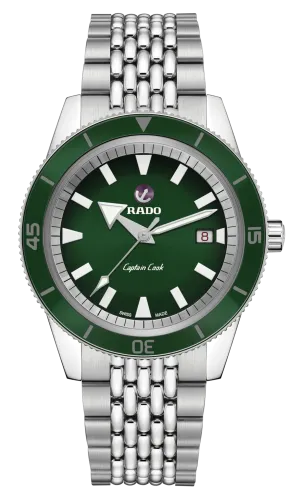 RADO Captain Cook Automatic 42mm Green Dial Travel Set Men's Watch R32505318