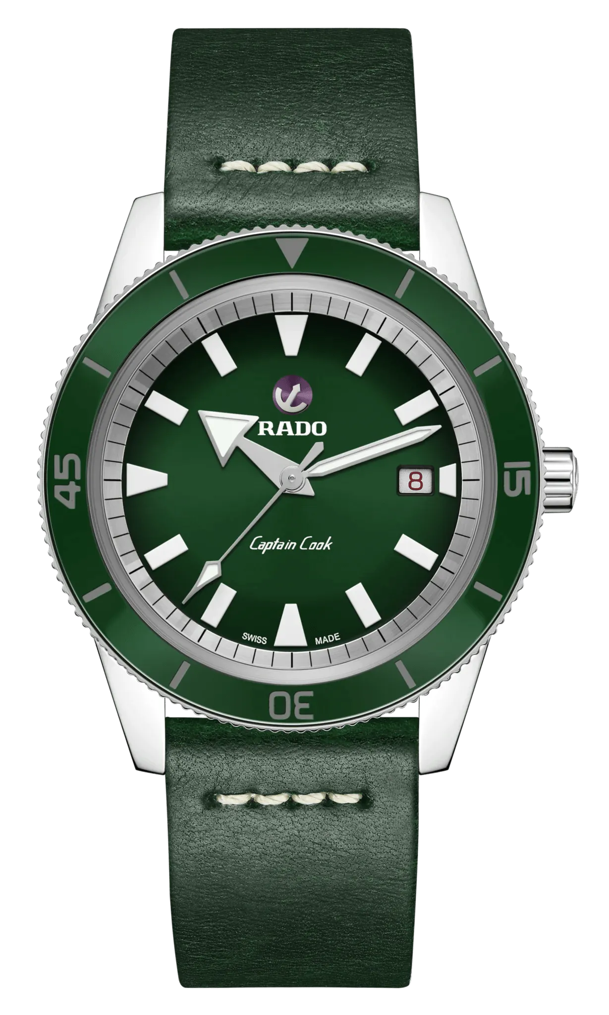 RADO Captain Cook Automatic 42mm Green Dial Travel Set Men's Watch R32505318
