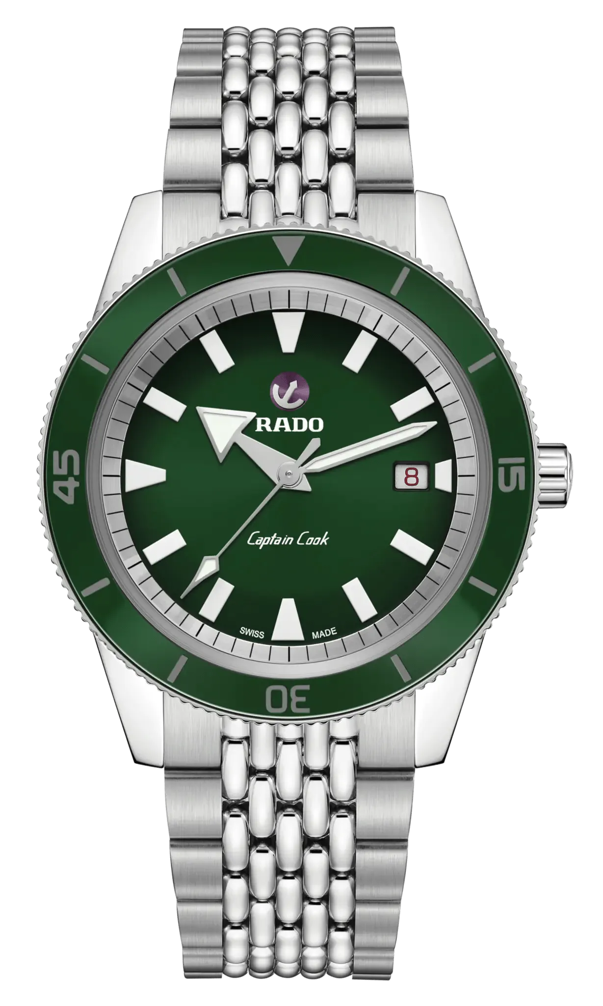 RADO Captain Cook Automatic 42mm Green Dial Travel Set Men's Watch R32505318
