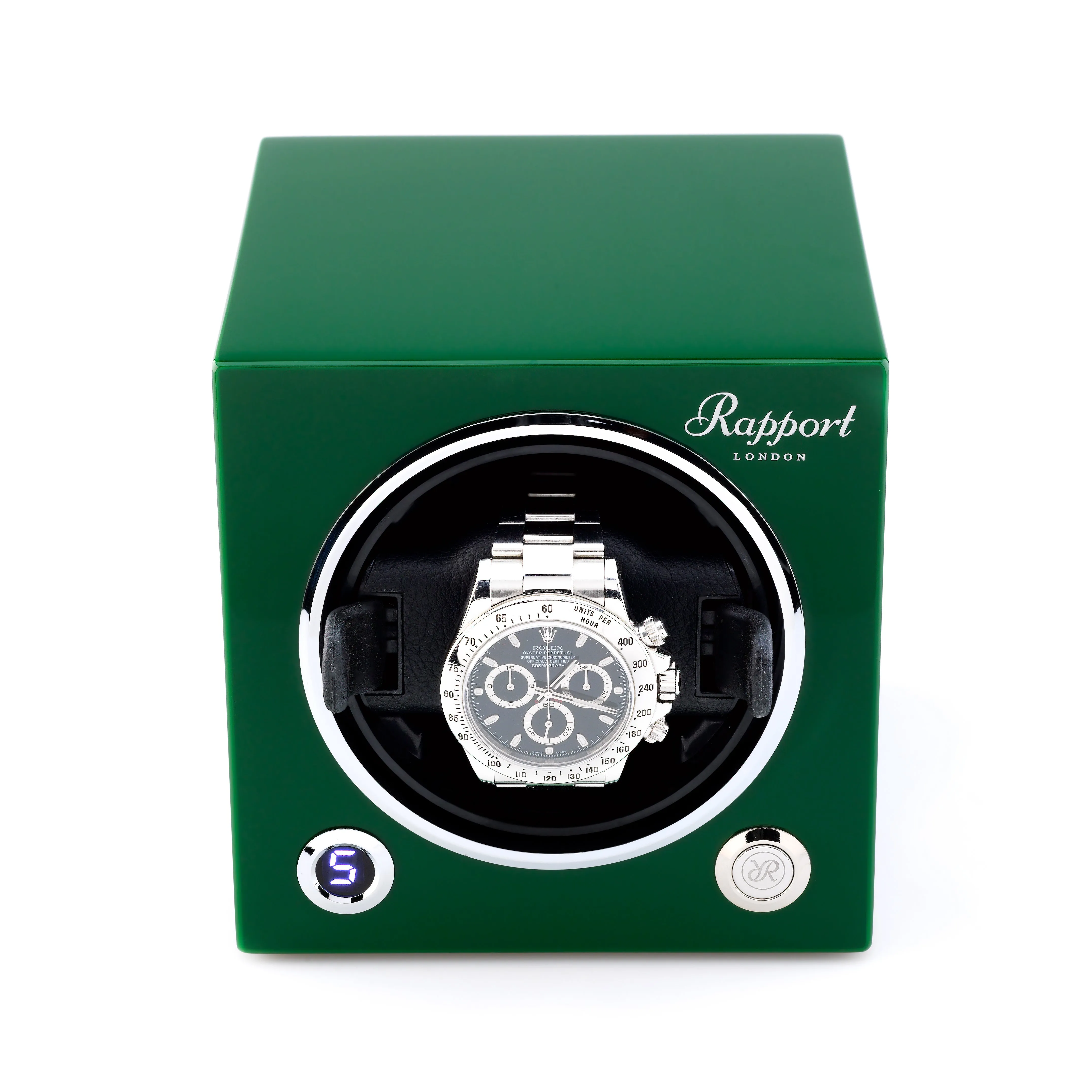 Rapport Evo Cube Single Watch Winder - Racing Green