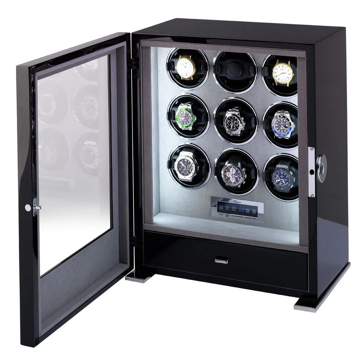 Rapport - Paramount 9-Unit Watch Winder in Ebony | W209