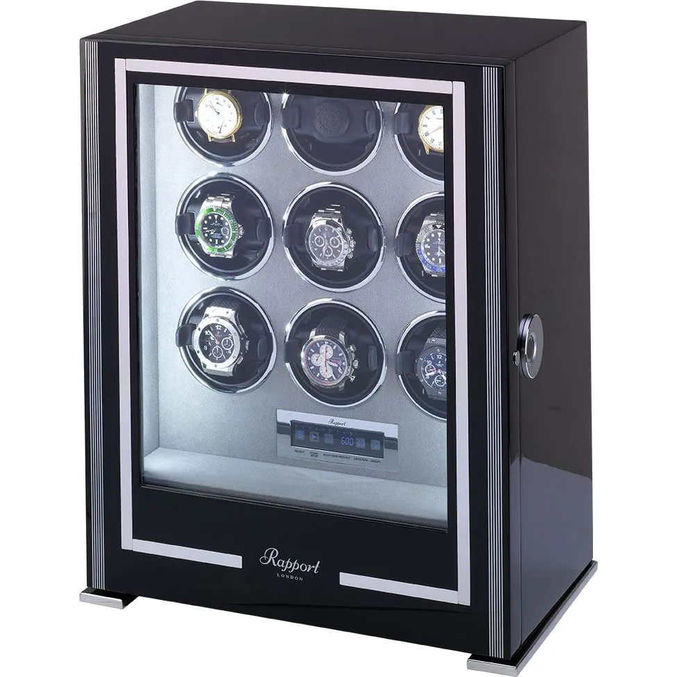 Rapport - Paramount 9-Unit Watch Winder in Ebony | W209