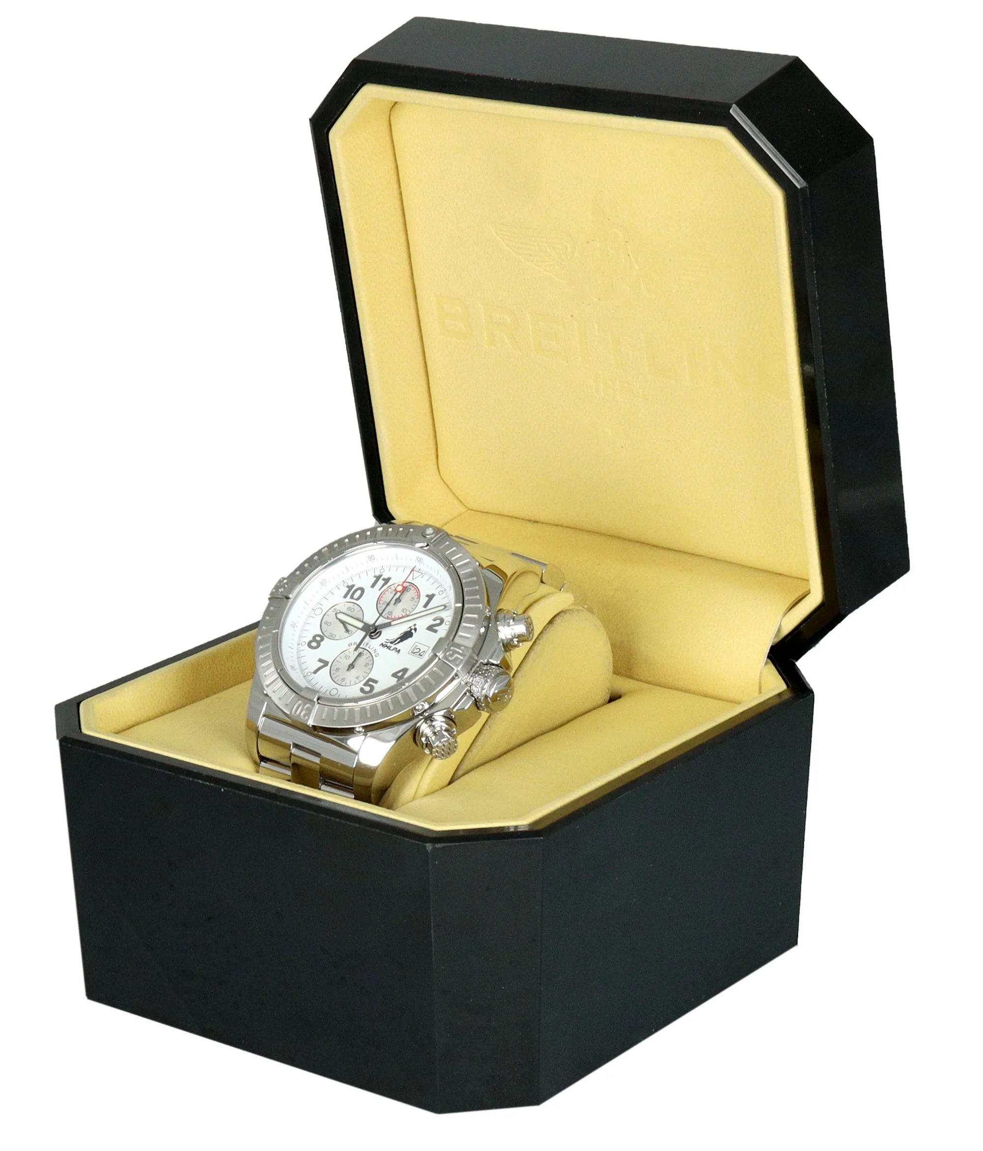 RARE Breitling Super Avenger NHLPA Edition Chrono White Steel A13370 48mm Watch