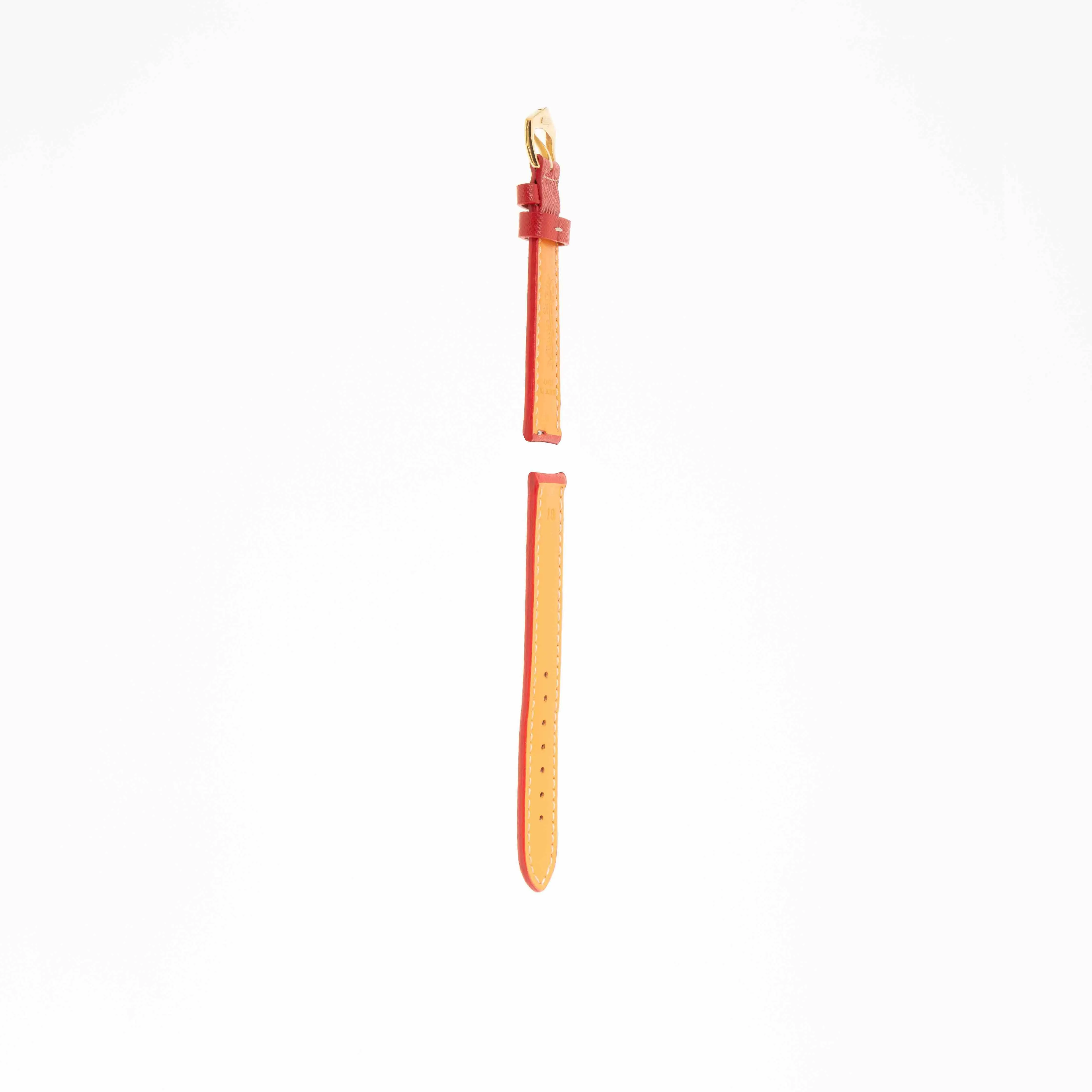 Red Hammered Calfskin Ecru Stitches Watch strap