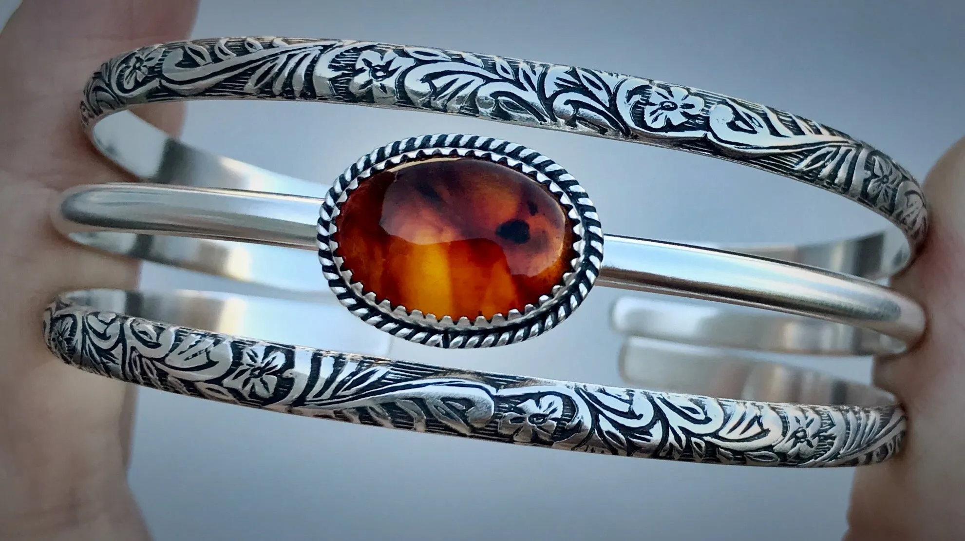 RESERVED: Custom Baltic Amber Stacker Cuff Set