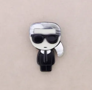 Resin Karl Brooch- Black