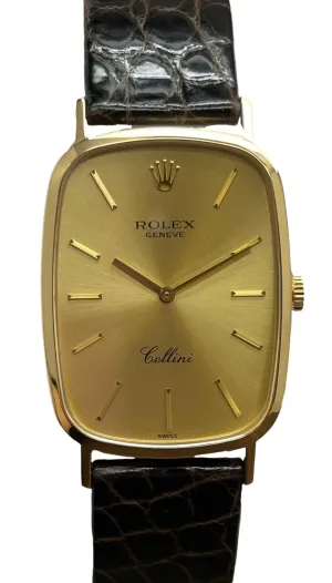 Rolex Cellini CPO 18K Yellow Gold 4113 Champagne Dial Manual Wind Watch