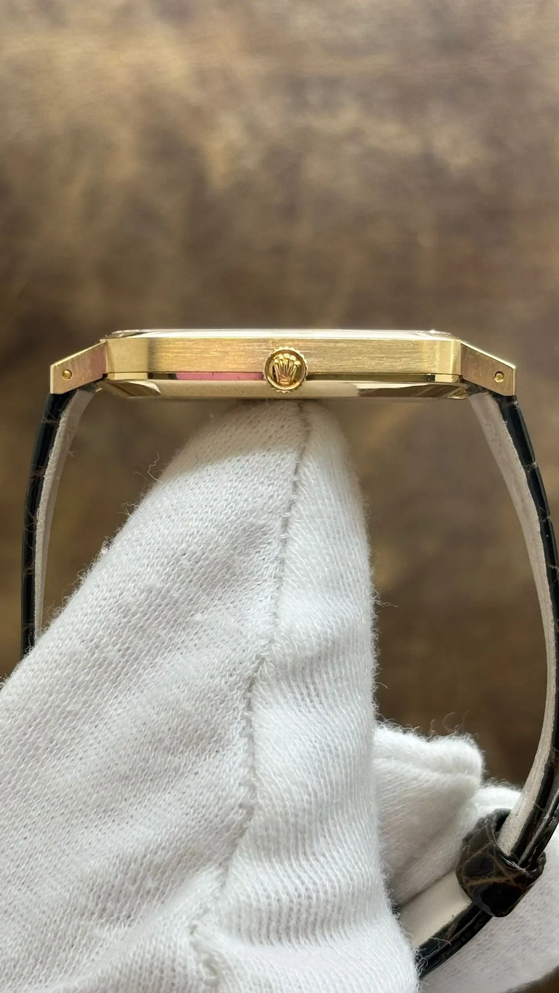 Rolex Cellini CPO 18K Yellow Gold 4113 Champagne Dial Manual Wind Watch