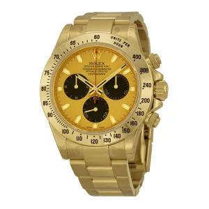 Rolex Cosmograph Daytona Champagne Dial 18K Yellow Gold Oyster Bracelet Automatic Men's Watch 116528CBKSO