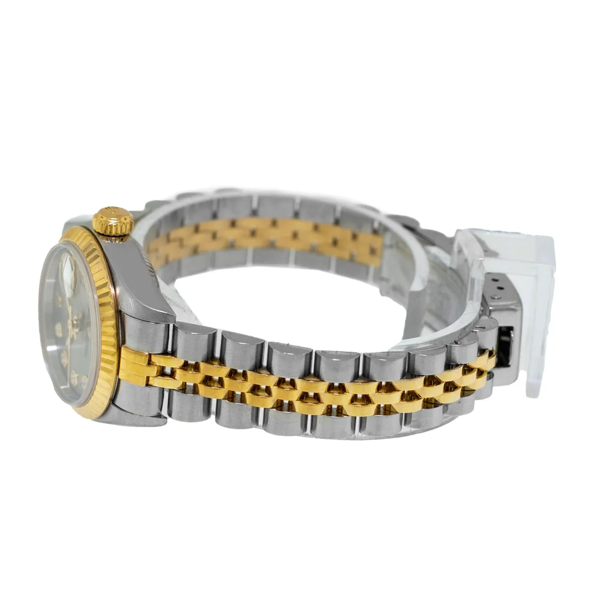 Rolex Datejust 26mm Yellow Gold & Steel Rhodium Diamond Dial and Fluted Bezel 79173