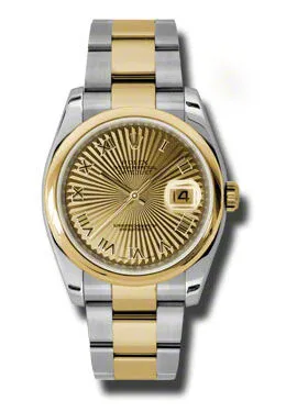 Rolex Datejust 36 Champagne Dial Stainless Steel and 18K Yellow Gold Oyster Bracelet Automatic Men's Watch 116203CSBRO