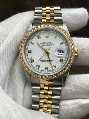 Rolex Datejust 36mm 16233 White Dial Automatic Watch