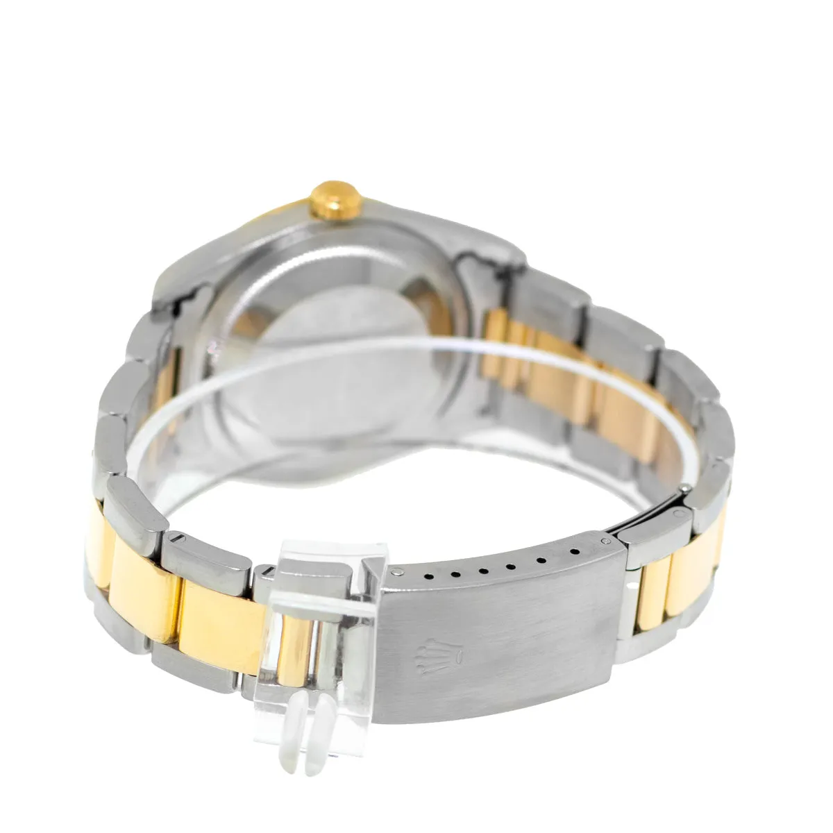 Rolex Datejust 36mm 18K Yellow Gold & Steel Slate Roman Dial Smooth Bezel 16203
