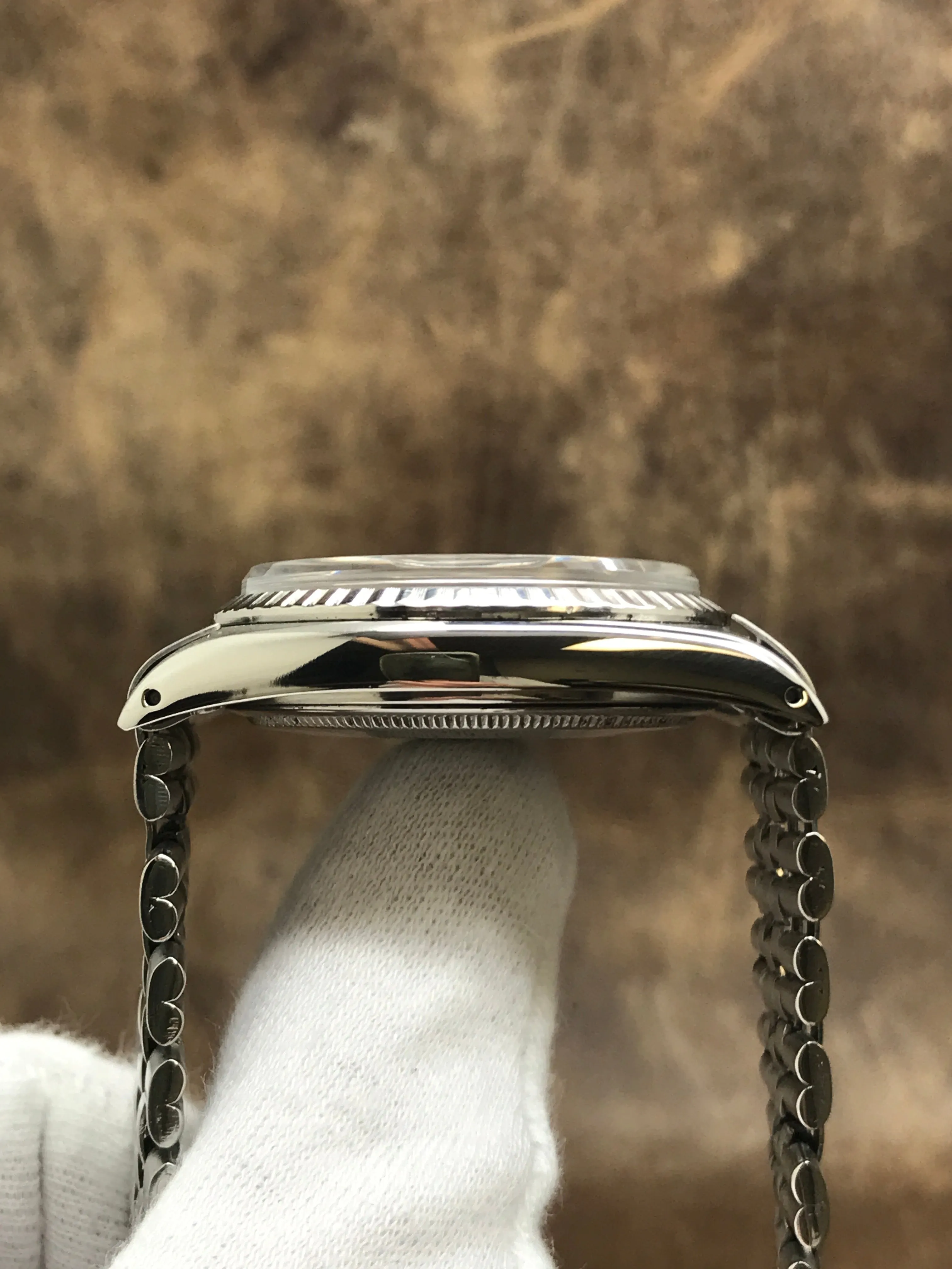 Rolex Datejust 36mm Custom Bracelet 1603 Black Gilt Dial Automatic Watch