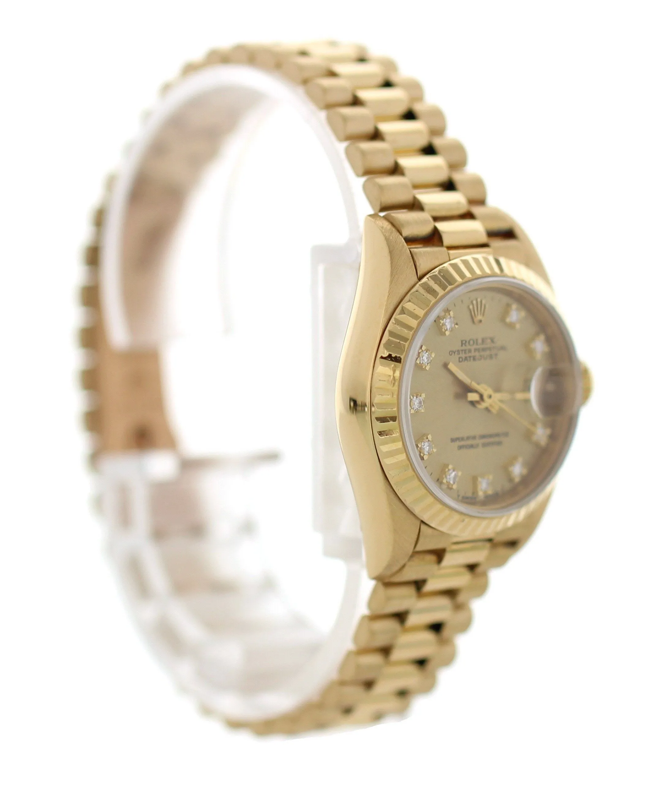 Rolex Datejust Diamond Dial 69178 Yellow Gold Ladies Watch