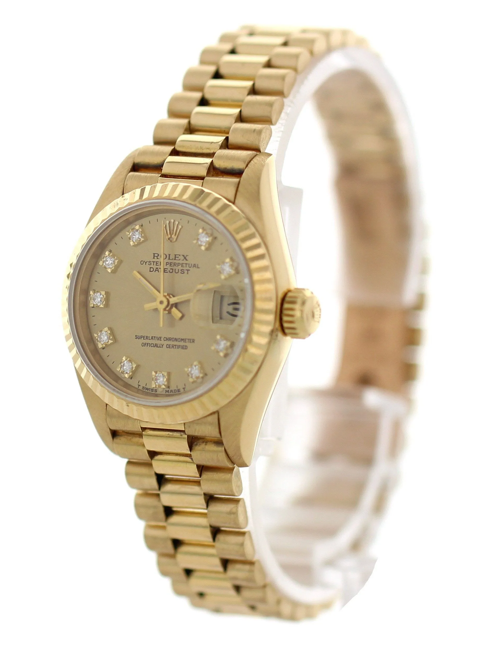 Rolex Datejust Diamond Dial 69178 Yellow Gold Ladies Watch