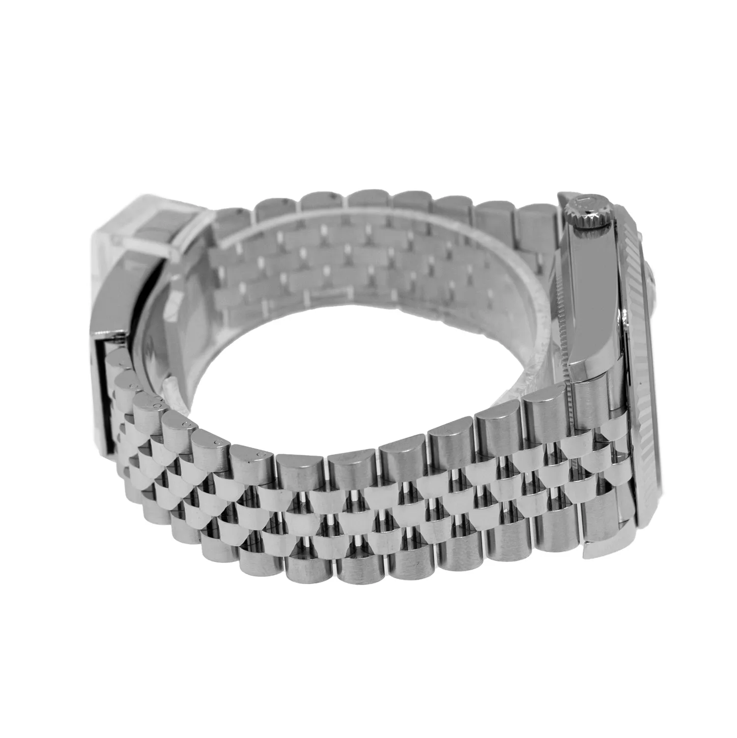 Rolex Datejust II 41mm Stainless Steel Black Index Dial 18K White Gold Fluted Bezel 126334