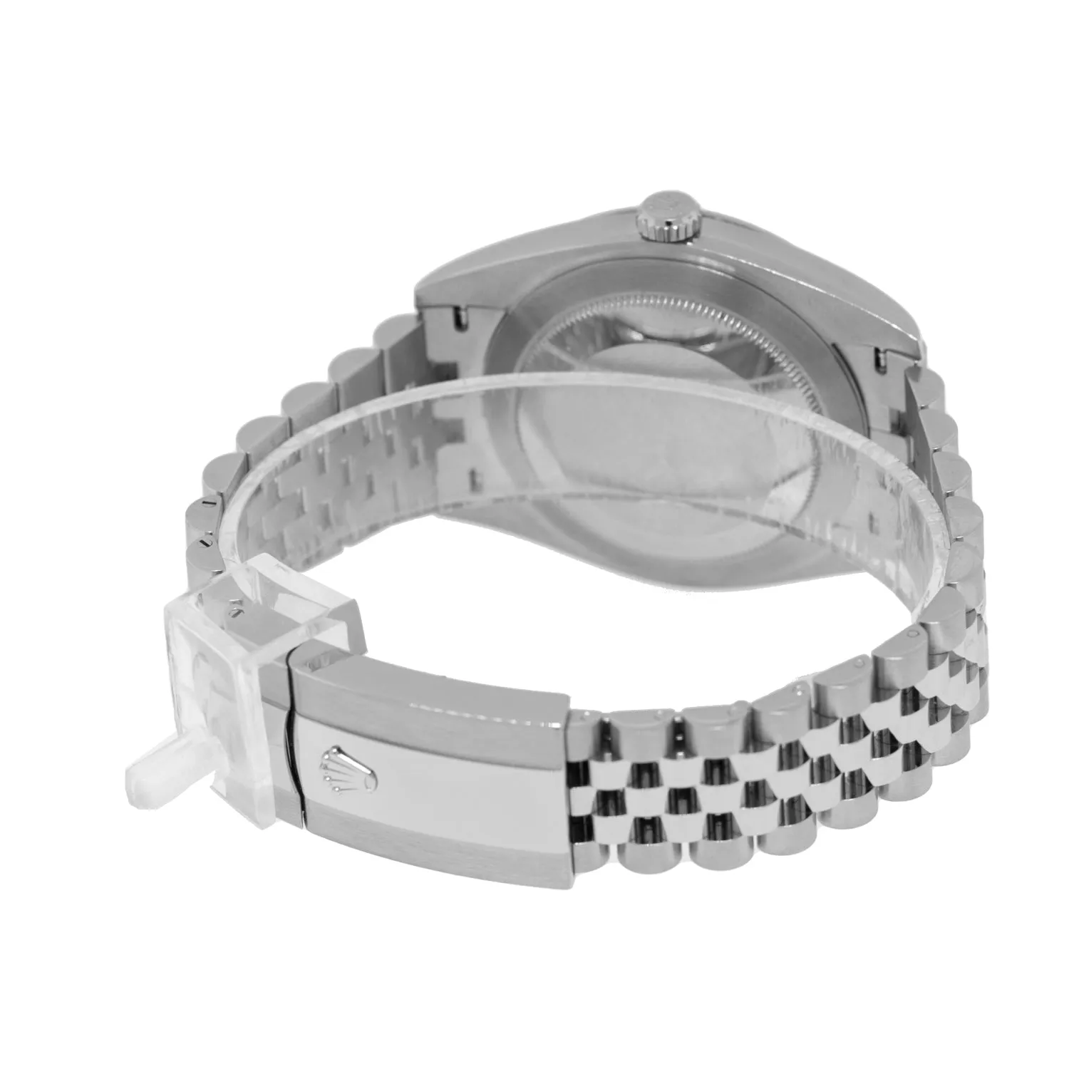 Rolex Datejust II 41mm Stainless Steel Blue Motif Index Dial 18K White Gold Fluted Bezel 126334