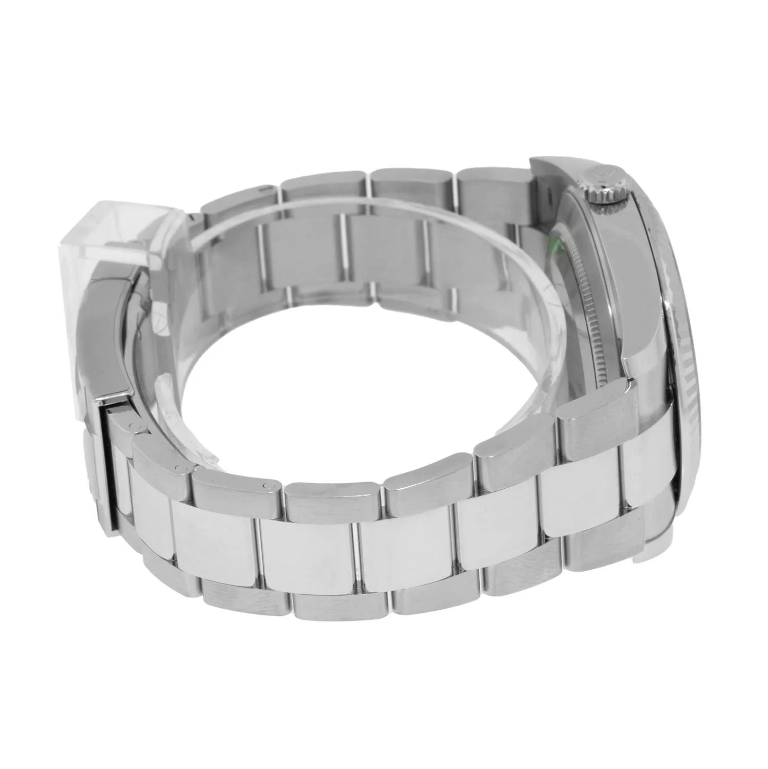Rolex Datejust II 41mm Stainless Steel Blue Motif Index Dial 18K White Gold Fluted Bezel 126334