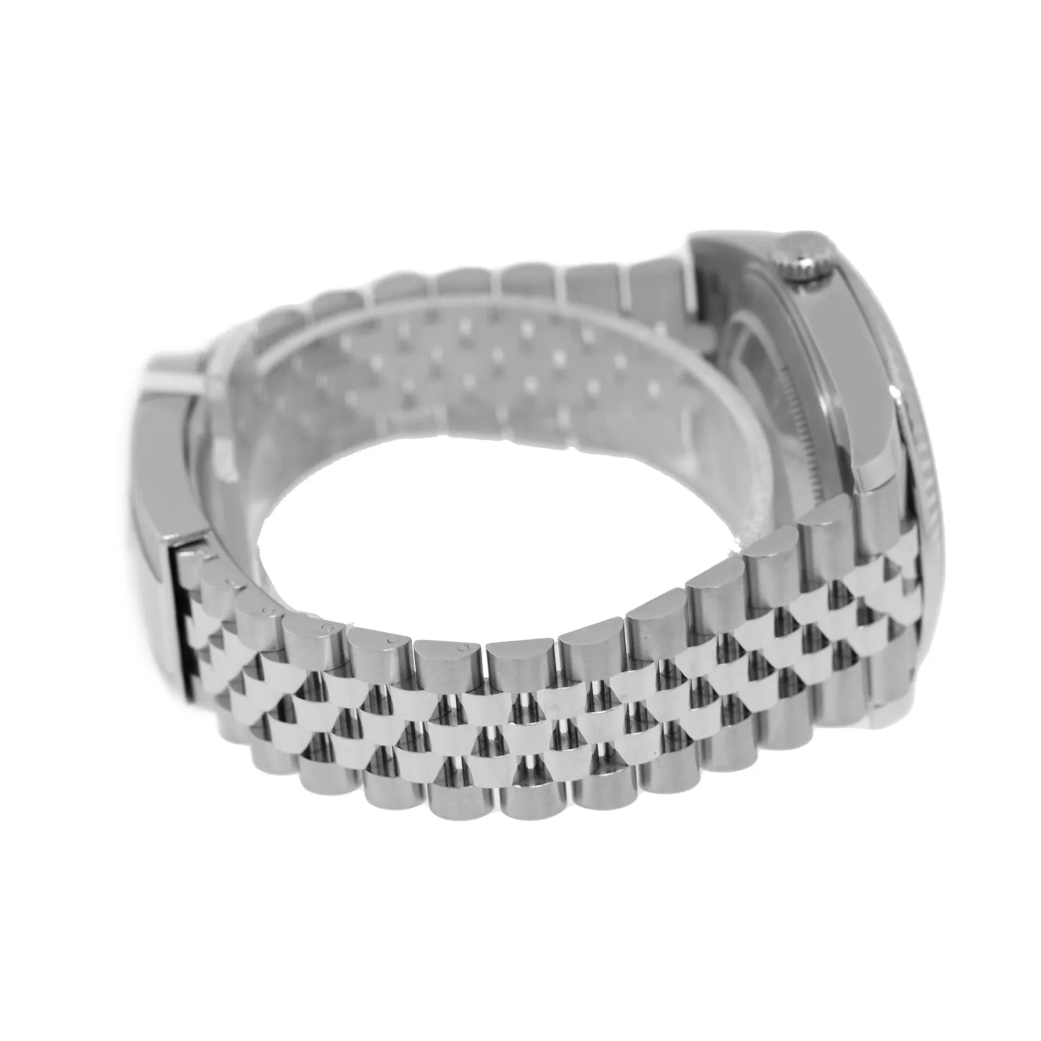 Rolex Datejust II 41mm Stainless Steel Blue Motif Index Dial 18K White Gold Fluted Bezel 126334