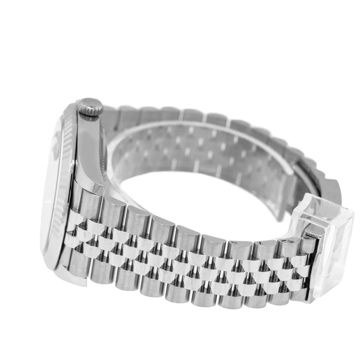 Rolex Datejust II 41mm Stainless Steel Dark Rhodium Diamond Dial 18K White Gold Fluted Bezel 126334