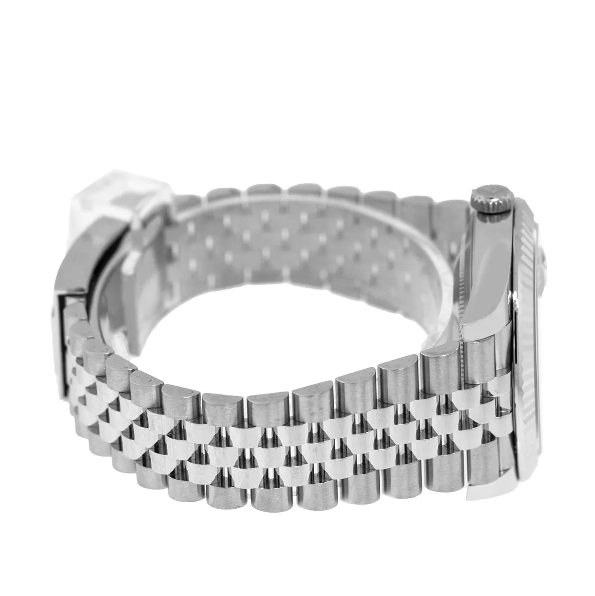 Rolex Datejust II 41mm Stainless Steel Dark Rhodium Diamond Dial 18K White Gold Fluted Bezel 126334