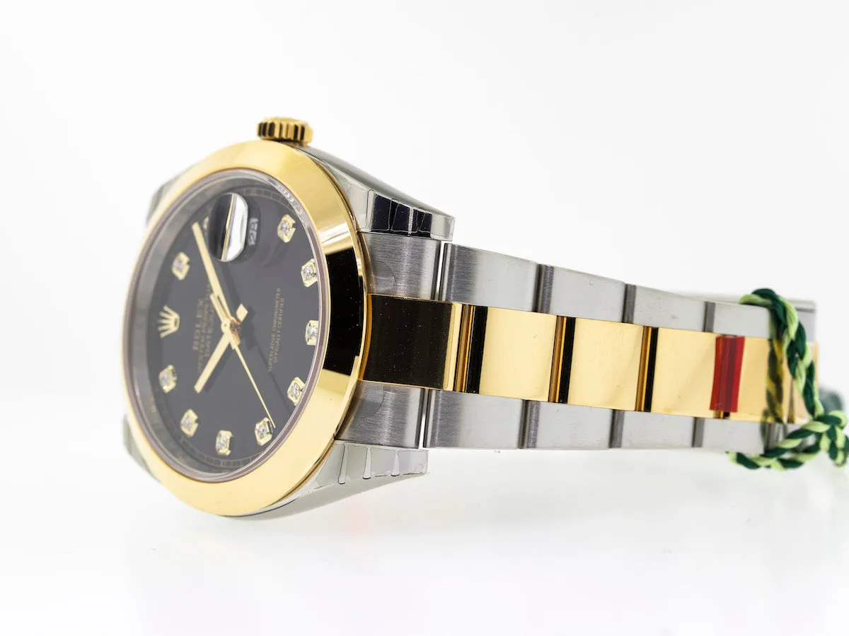 Rolex Datejust II 41mm Yellow Gold & Steel Black Diamond Dial Smooth Bezel 126303