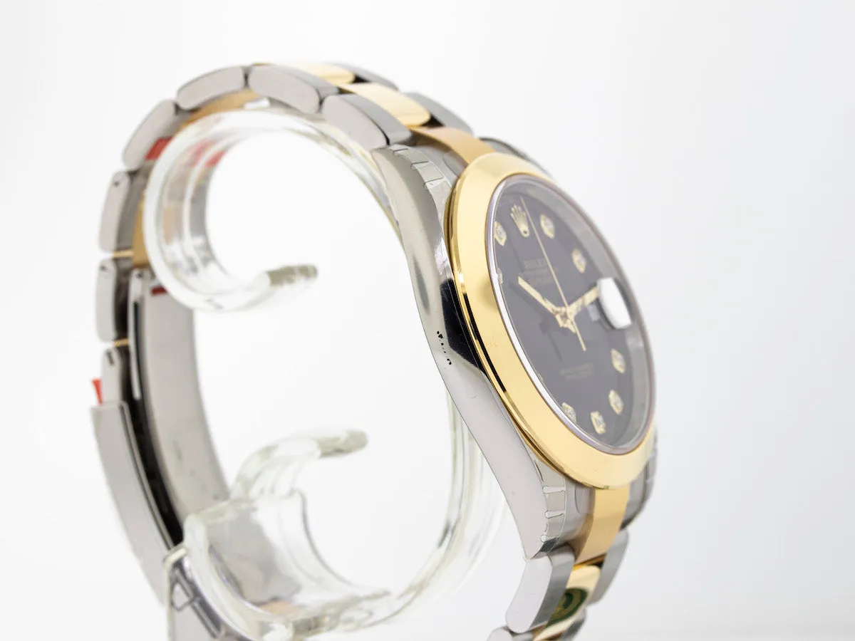 Rolex Datejust II 41mm Yellow Gold & Steel Black Diamond Dial Smooth Bezel 126303
