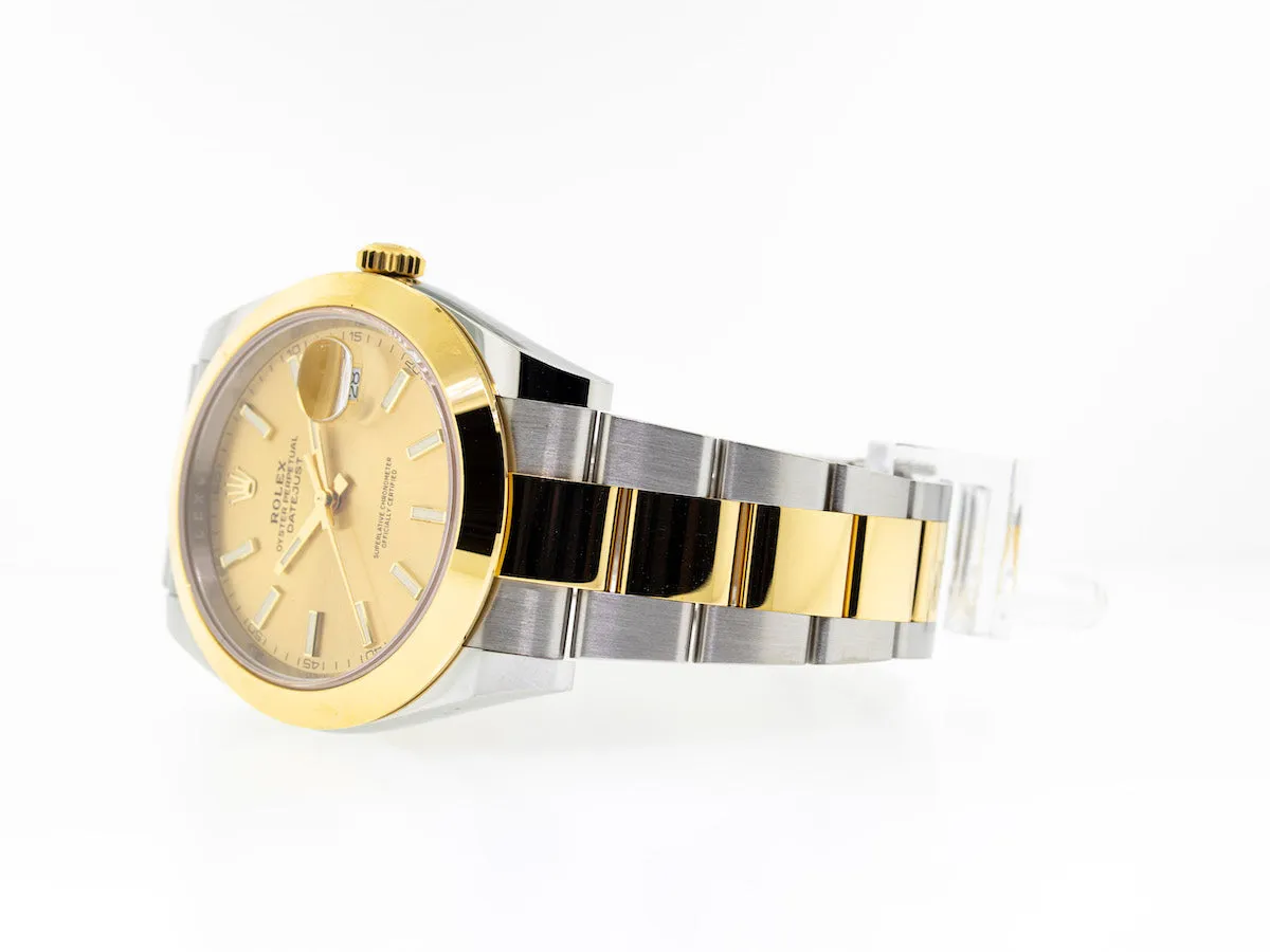 Rolex Datejust II 41mm Yellow Gold & Steel Champagne Index Dial 126303