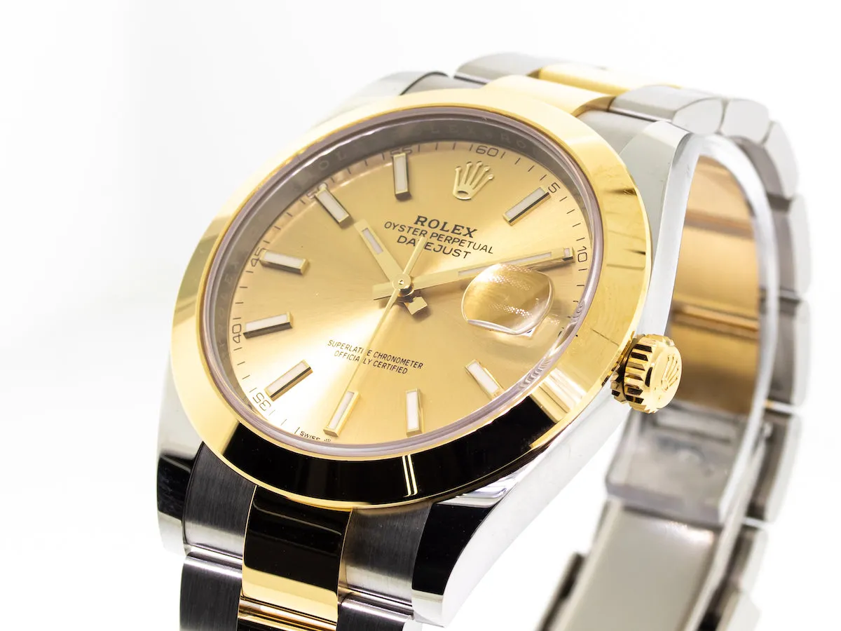Rolex Datejust II 41mm Yellow Gold & Steel Champagne Index Dial 126303