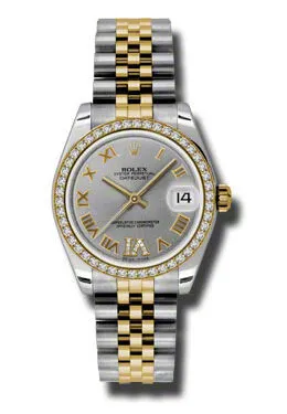 Rolex Datejust Lady 31 Grey Dial Stainless Steel and 18K Yellow Gold Jubilee Bracelet Automatic Watch 178383GRDJ