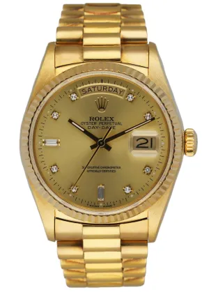 Rolex Day Date 18038 President Diamond Dial Men's Watch