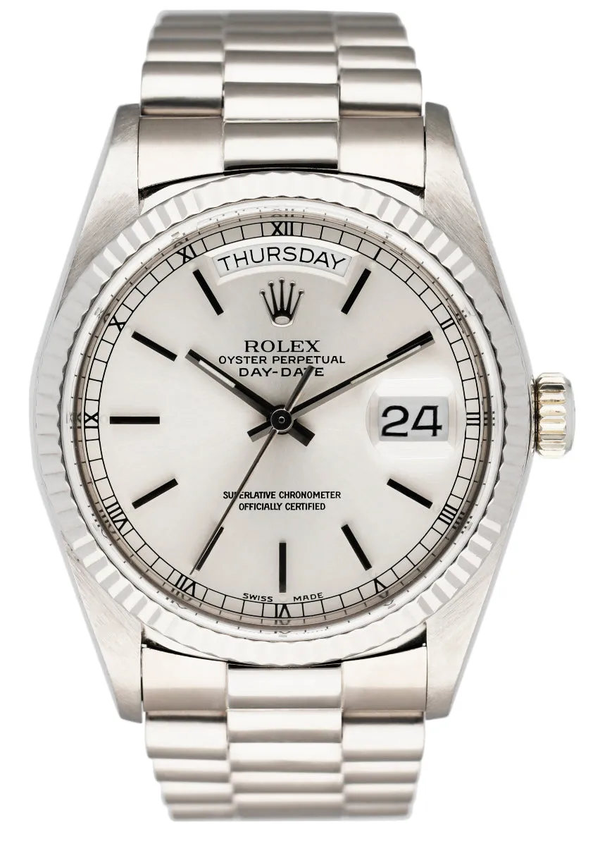 Rolex Day-Date 18039 18K White Gold Mens Watch