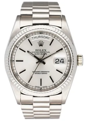 Rolex Day-Date 18039 18K White Gold Mens Watch