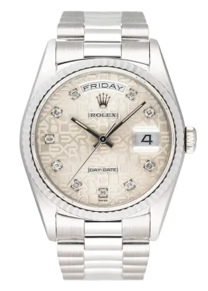 Rolex Day-Date 18239 Anniversary Diamond Dial Mens Watch Box Papers