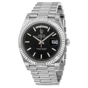 Rolex Day-Date 40 Black Dial 18K White Gold President Automatic Men's Watch BKSP 228239