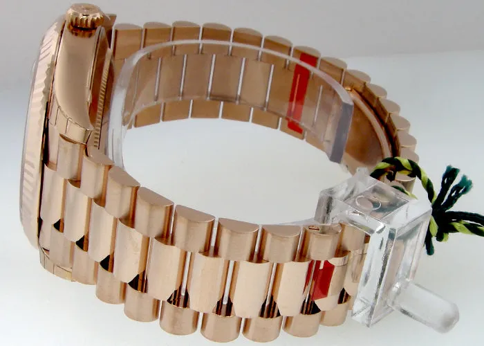 Rolex Day-Date 40mm Everose Gold Sundust Stripe Index Dial & Fluted Bezel 228235