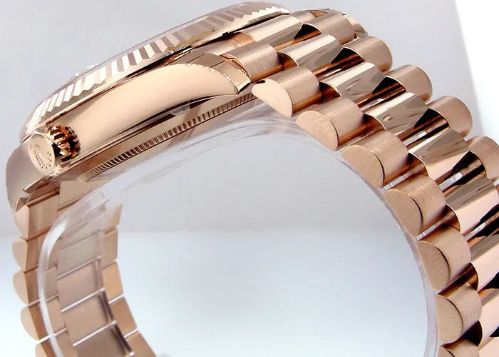 Rolex Day-Date 40mm Everose Gold Sundust Stripe Index Dial & Fluted Bezel 228235
