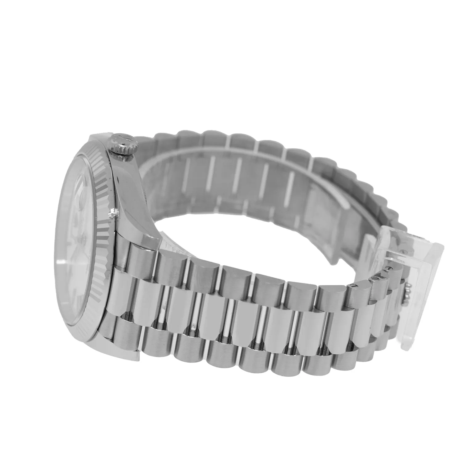 Rolex Day-Date 40mm White Gold White Roman Dial President 228239