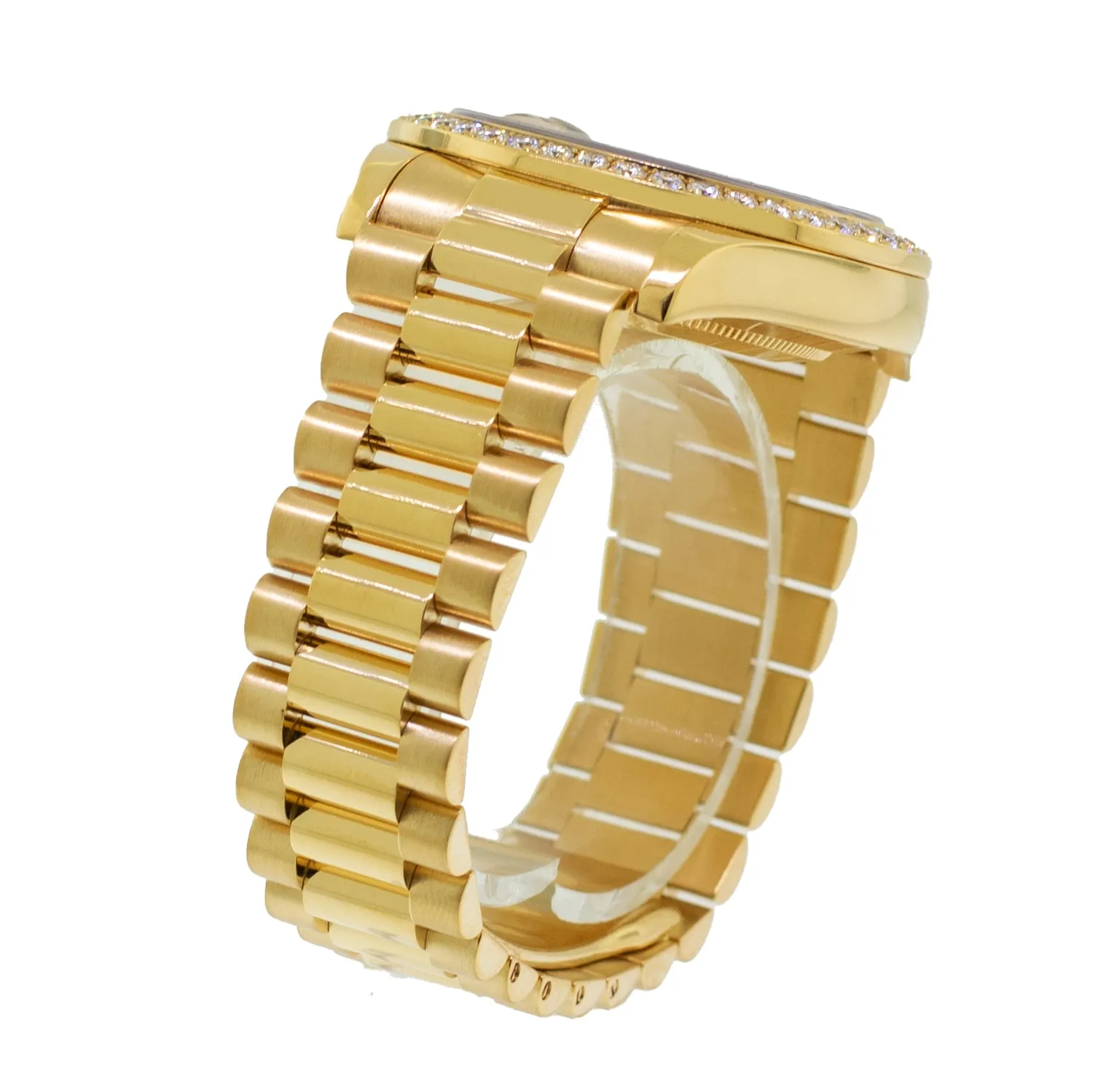 Rolex Day-Date 41mm Yellow Gold Factory Champagne Diamond Dial & Diamond Bezel 218348